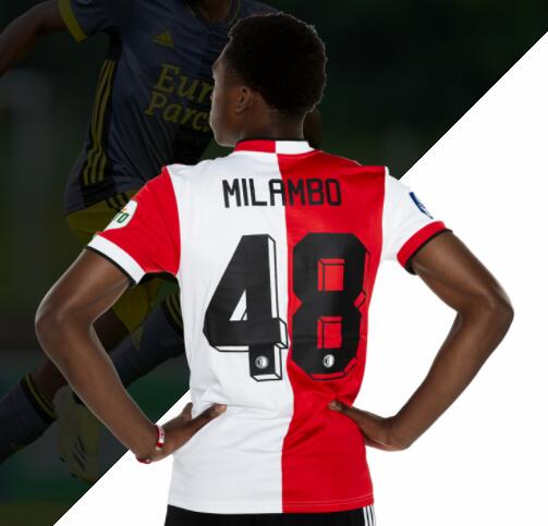 2021/22 Feyenoord Home Kit Soccer Jersey with Milambo 48 printing